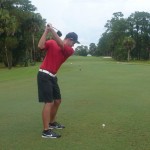 Chris Miller swinging golf club